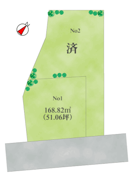 全２区画最終一棟！南公道に面した陽当良好な５１坪超の敷地！東側隣地通路で西側の敷地が低いので、陽当たりバッチリの好立地ですよ！！